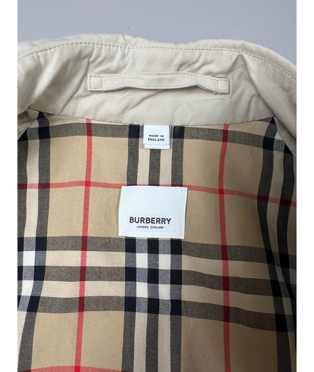 BURBERRY Бежевый хлопковый тренч/плащ, фото 3
