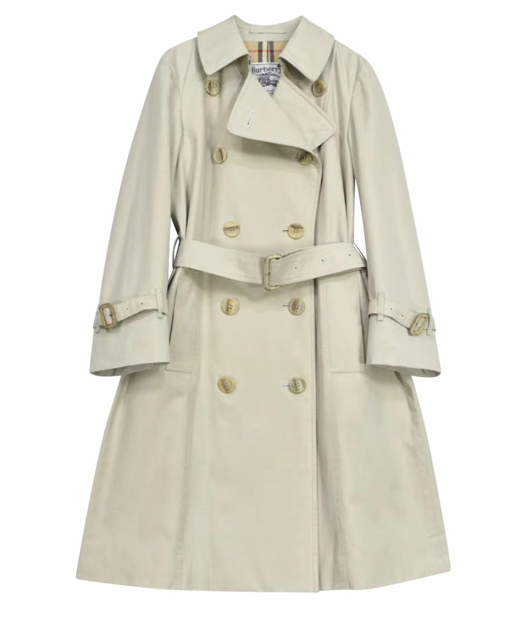 BURBERRY Бежевый хлопковый тренч/плащ, фото 1