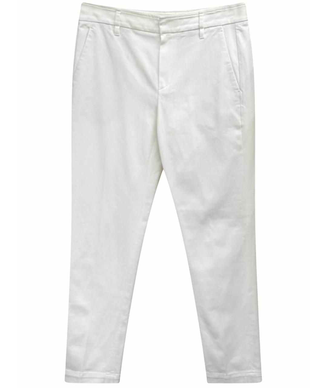 BRUNELLO CUCINELLI Белые хлопко-эластановые прямые джинсы, фото 1