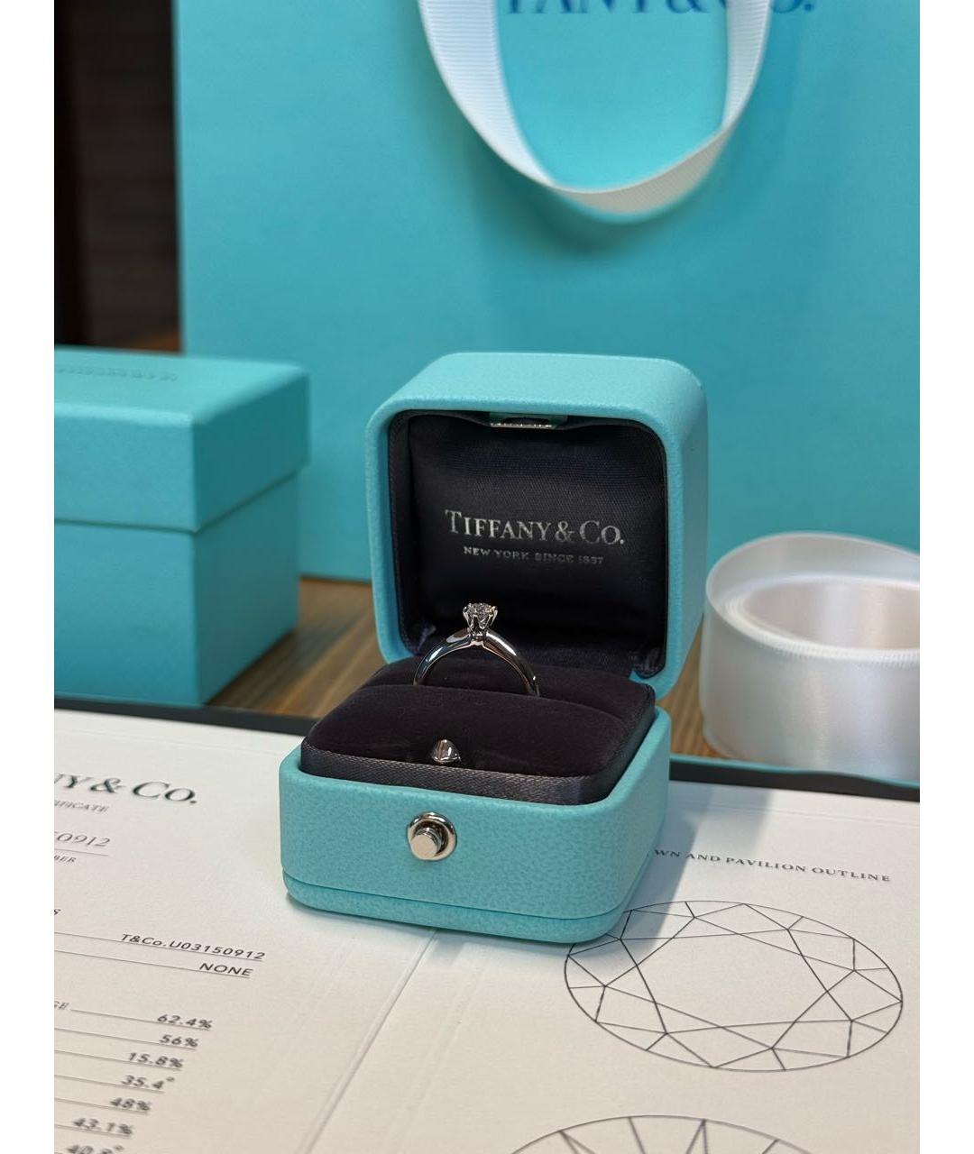 TIFFANY&CO Серебряное платиновое кольцо, фото 2