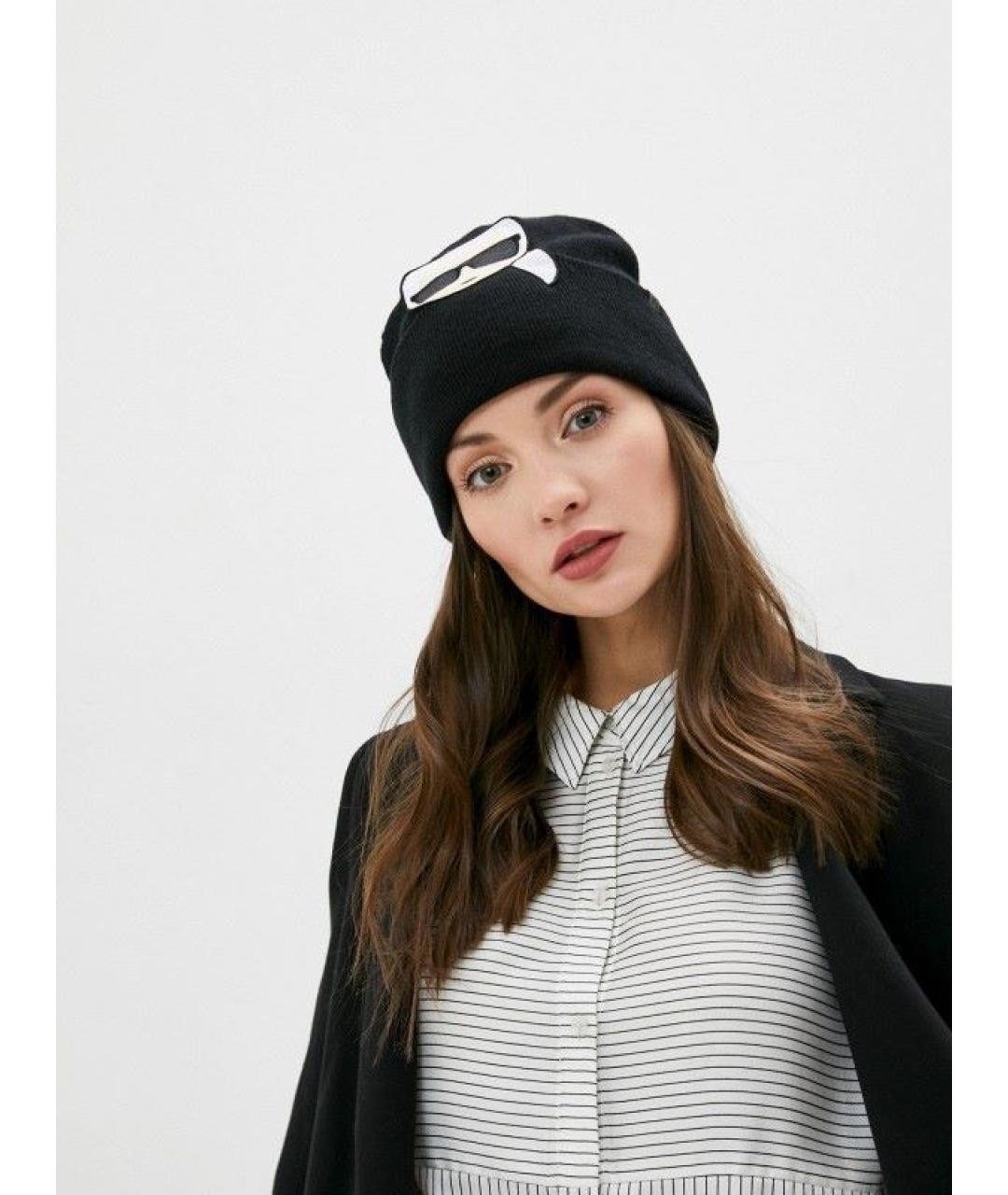 KARL LAGERFELD Черная шерстяная шапка, фото 5