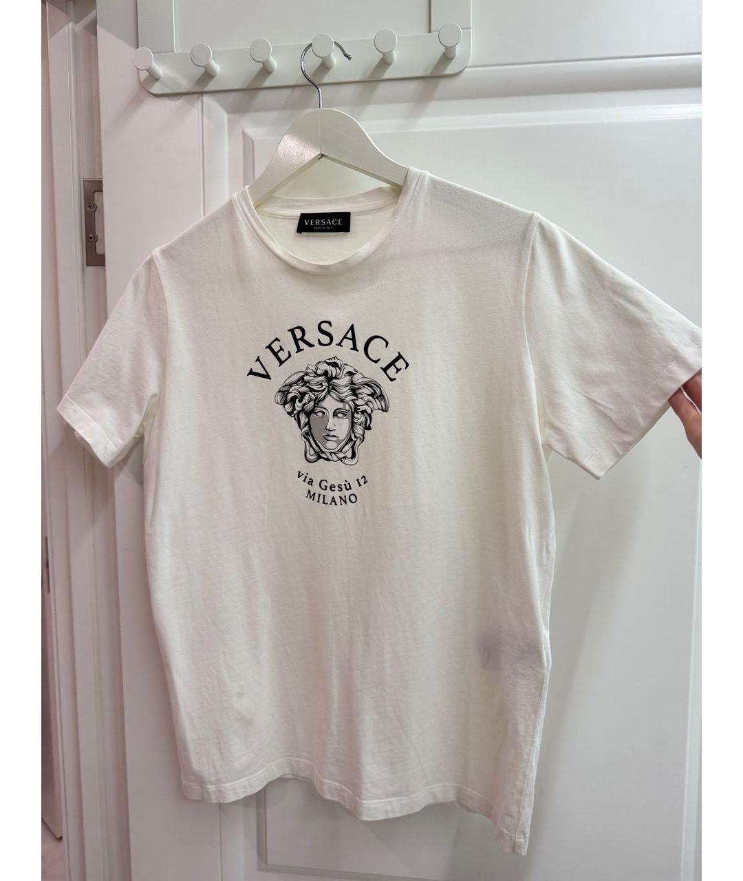 VERSACE Белая хлопковая футболка, фото 7