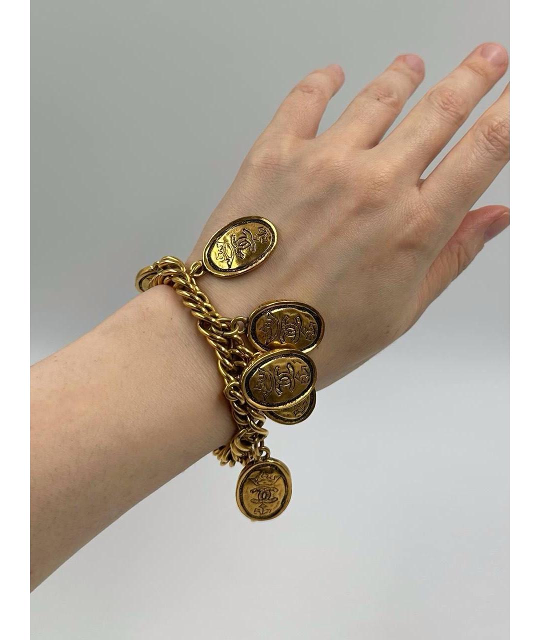 CHANEL Золотой позолоченный браслет, фото 8