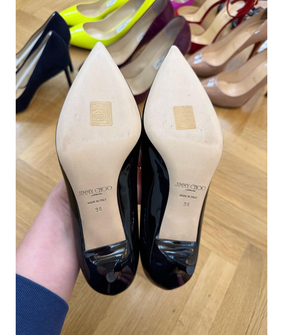 JIMMY CHOO Черные туфли из лакированной кожи, фото 4