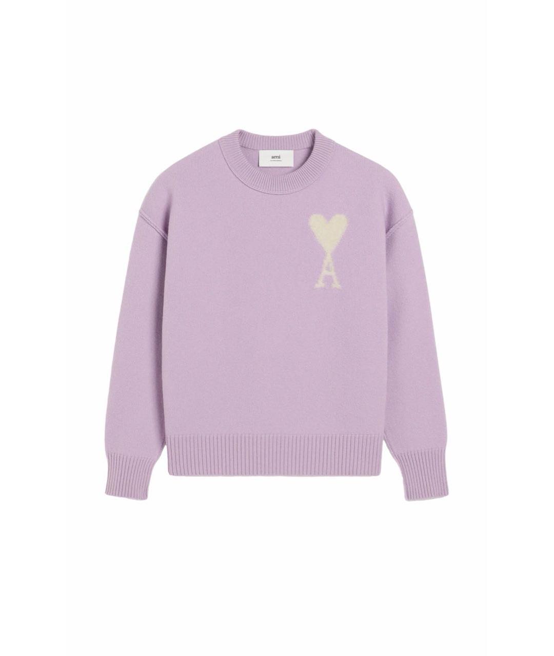 Ami Paris Фиолетовый шерстяной джемпер / свитер, фото 6