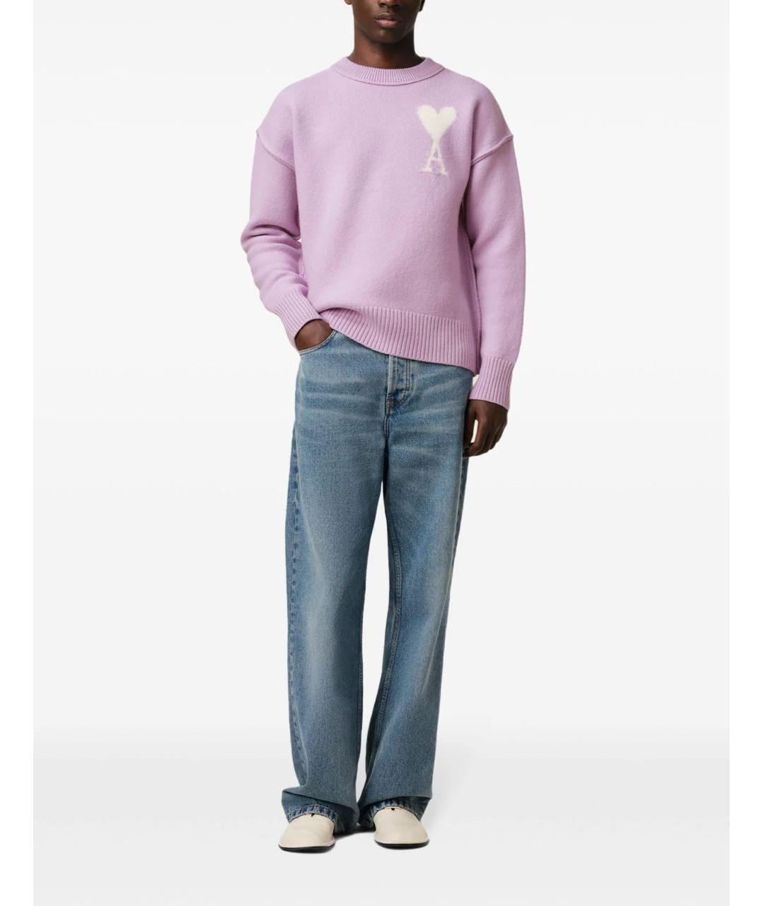 Ami Paris Фиолетовый шерстяной джемпер / свитер, фото 3