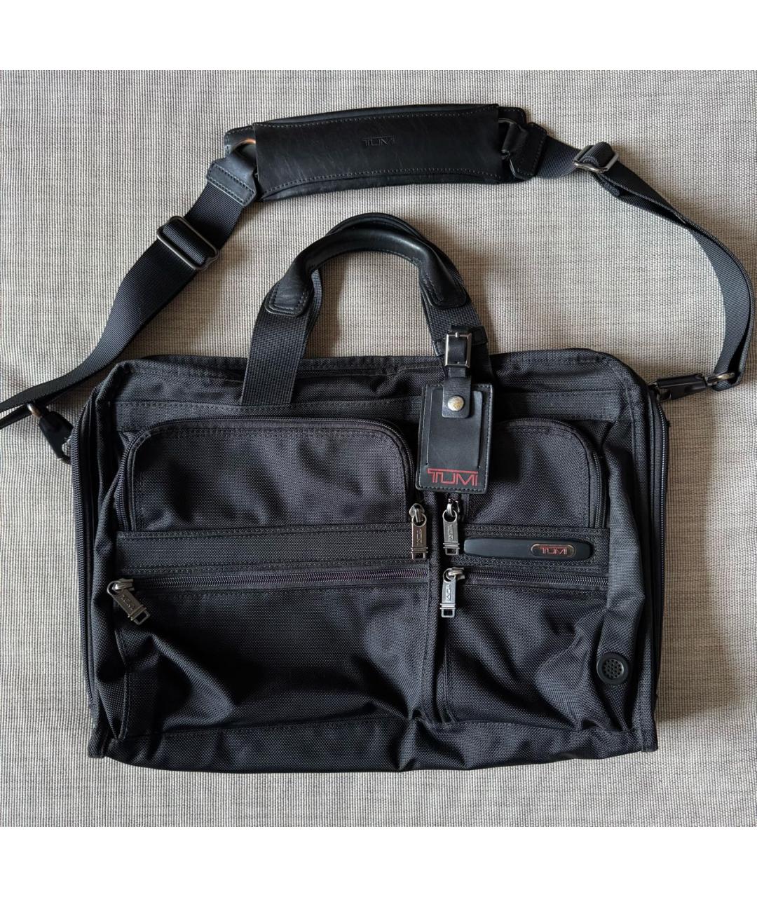 TUMI Черный тканевый портфель, фото 2
