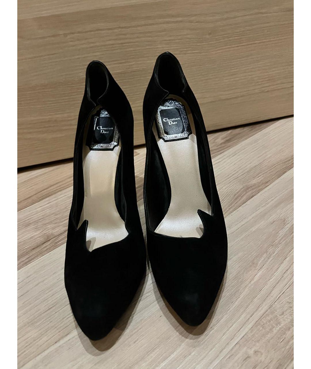 CHRISTIAN DIOR Черные замшевые туфли, фото 2