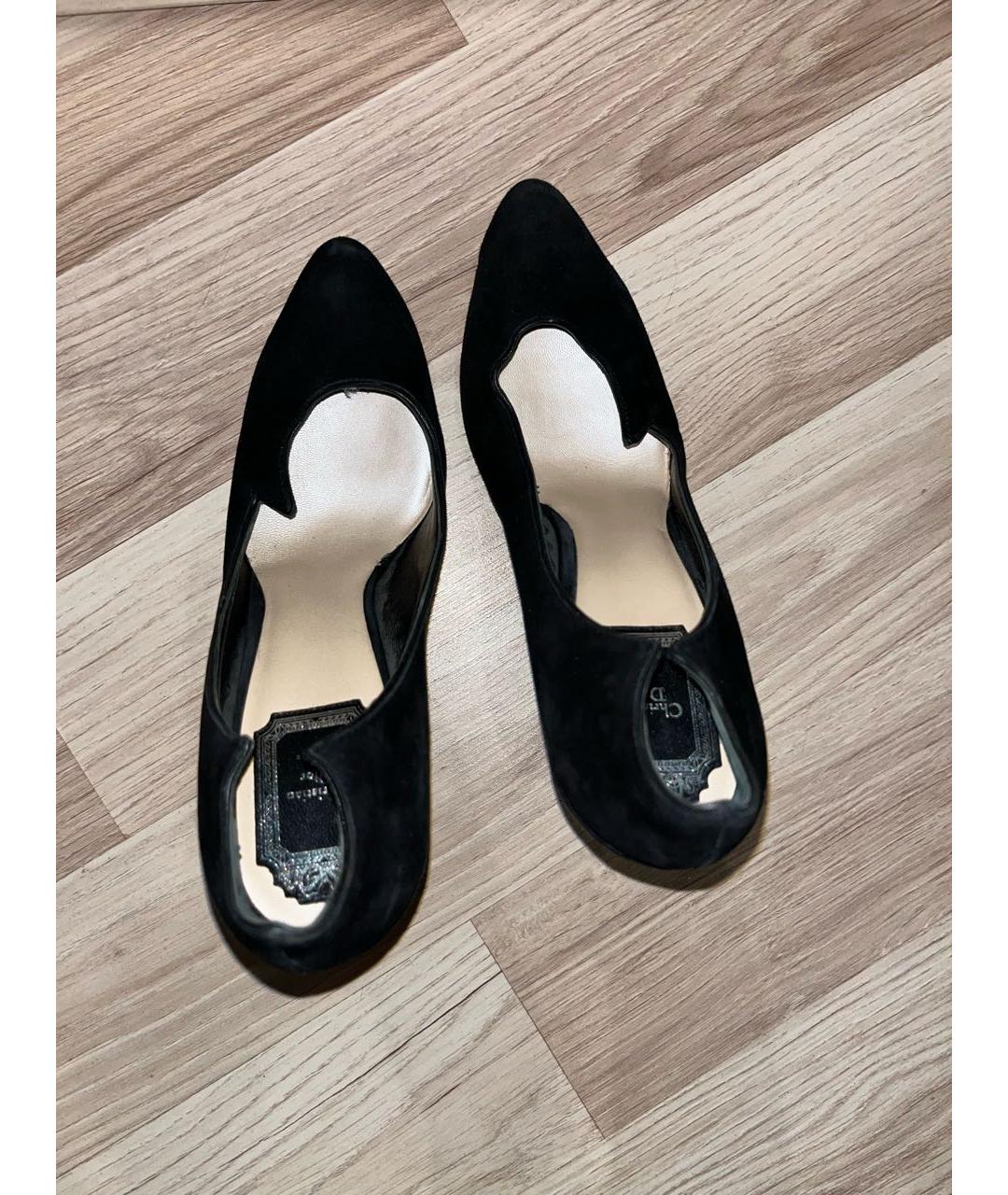 CHRISTIAN DIOR Черные замшевые туфли, фото 4