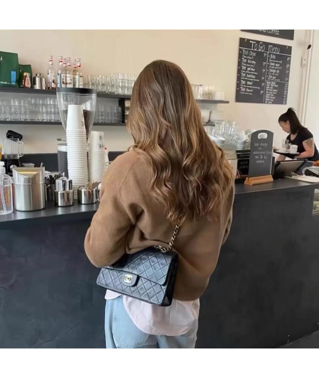 CHANEL Черная кожаная сумка через плечо, фото 7