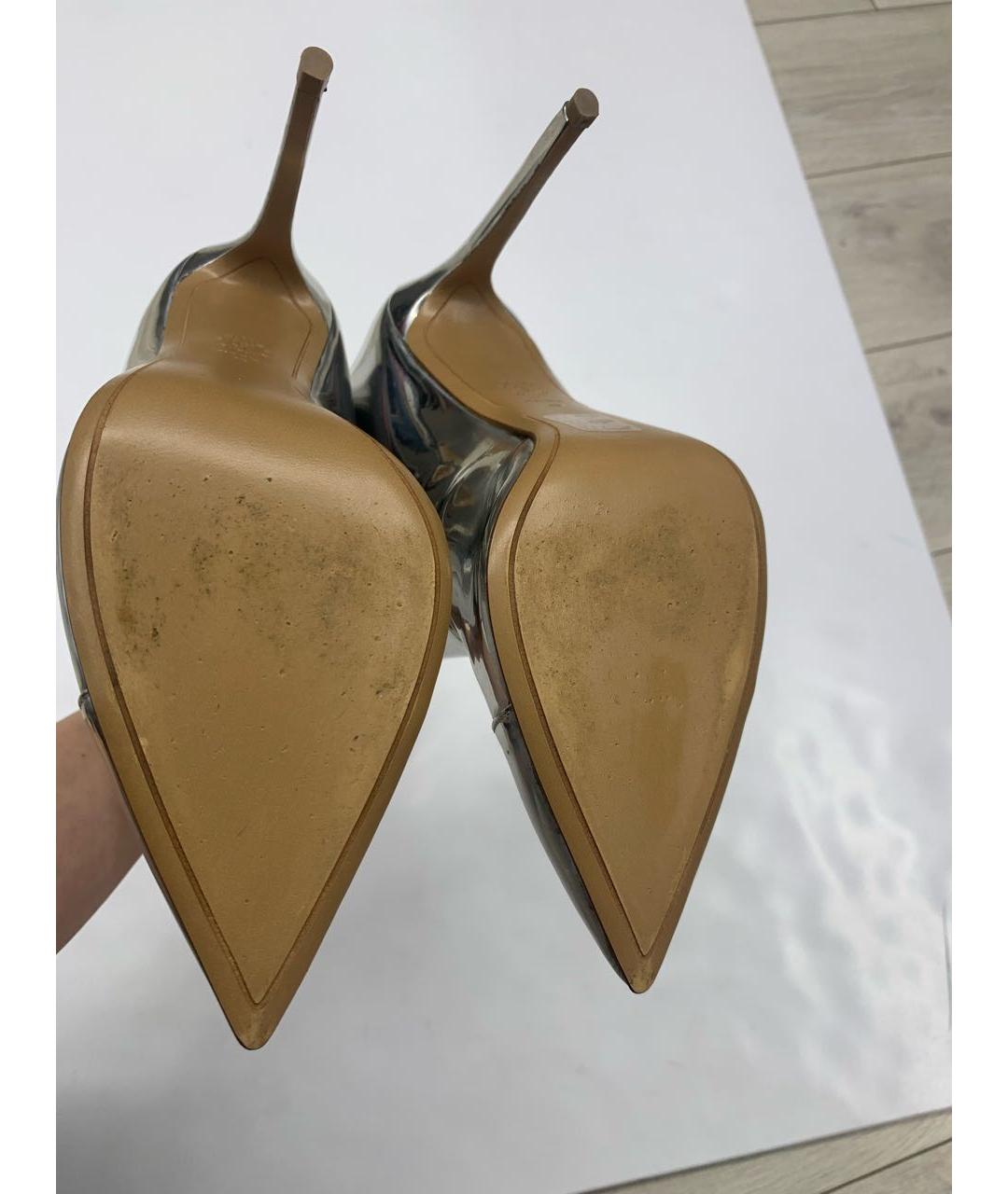 ALEXANDRE VAUTHIER Серебряные ботильоны из лакированной кожи, фото 4