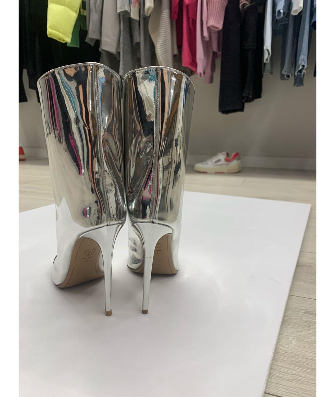 ALEXANDRE VAUTHIER Серебряные ботильоны из лакированной кожи, фото 3