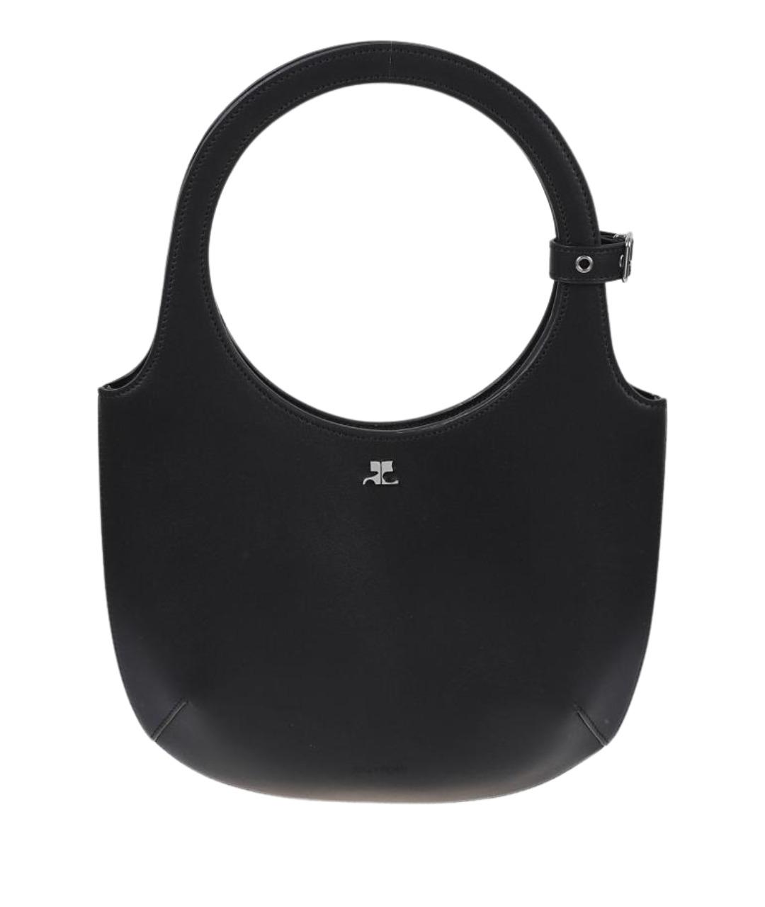 COURREGES Черная кожаная сумка через плечо, фото 1