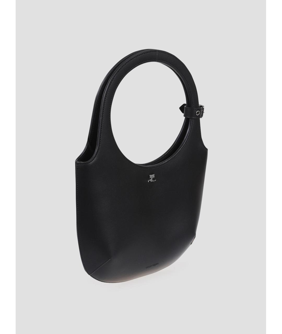 COURREGES Черная кожаная сумка через плечо, фото 2