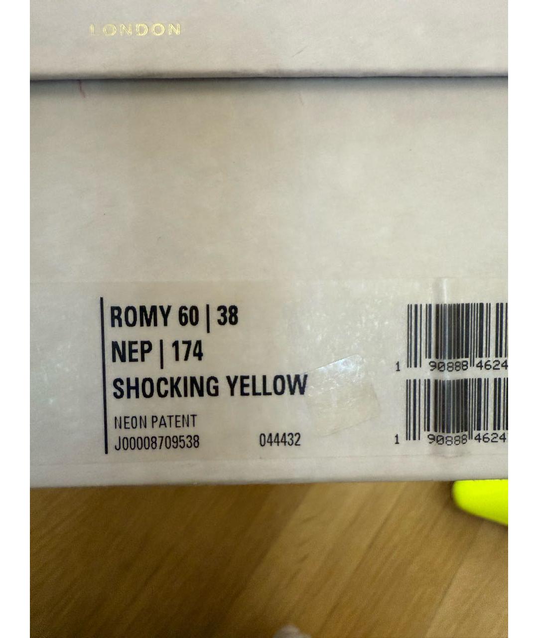 JIMMY CHOO Желтые туфли из лакированной кожи, фото 5