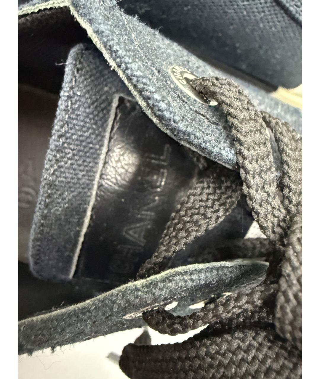 CHANEL Черные текстильные кеды, фото 7