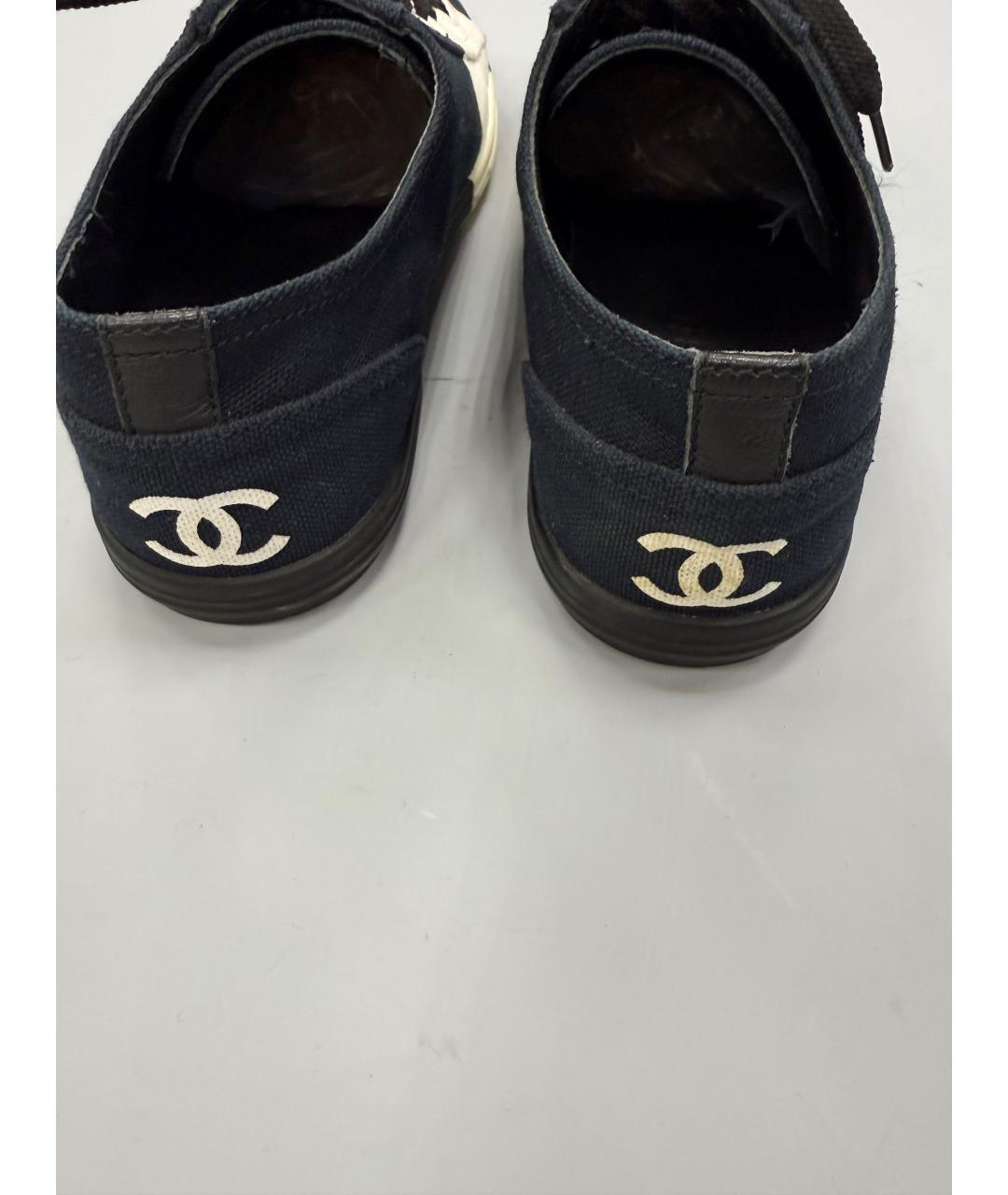 CHANEL Черные текстильные кеды, фото 5