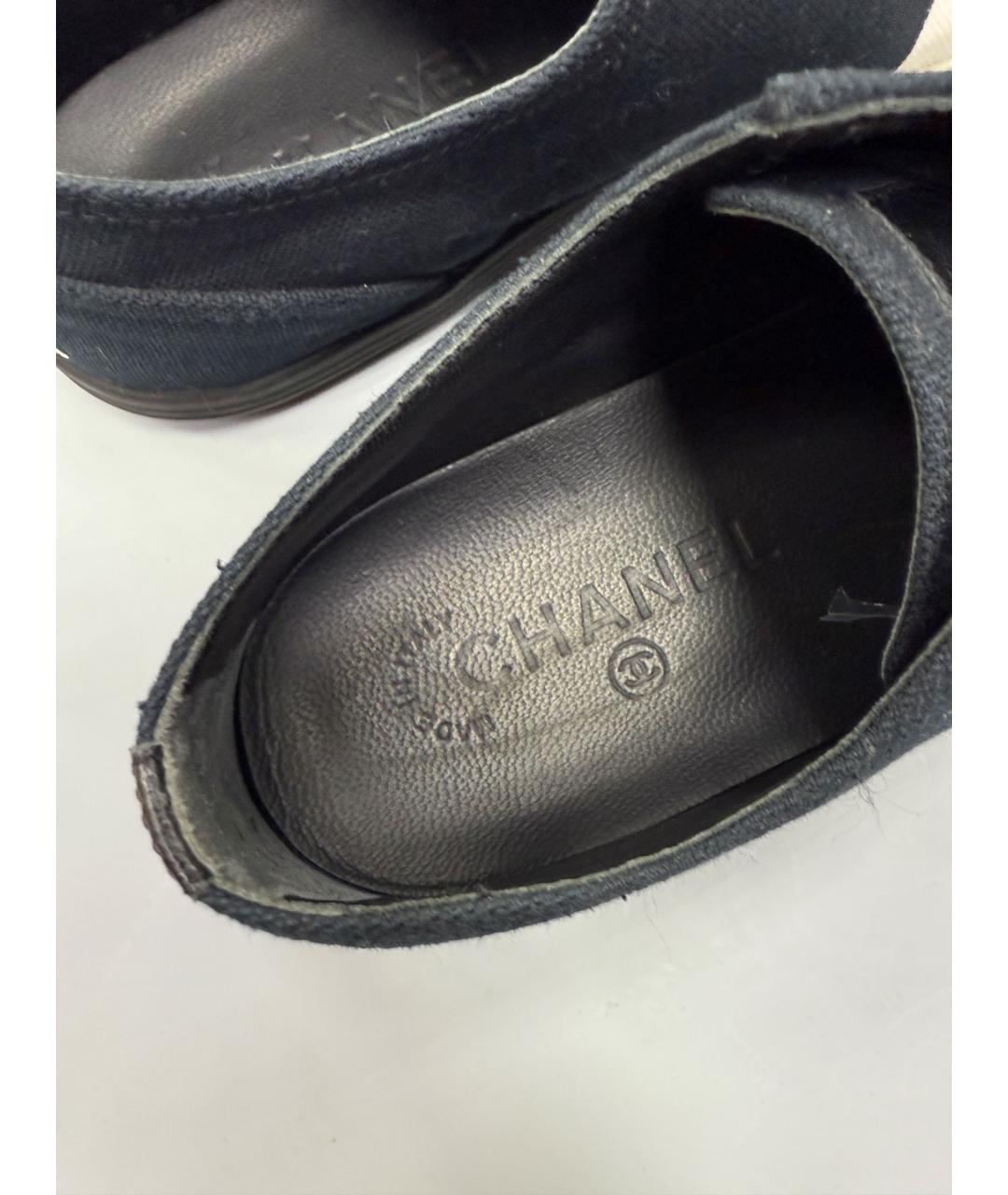 CHANEL Черные текстильные кеды, фото 4