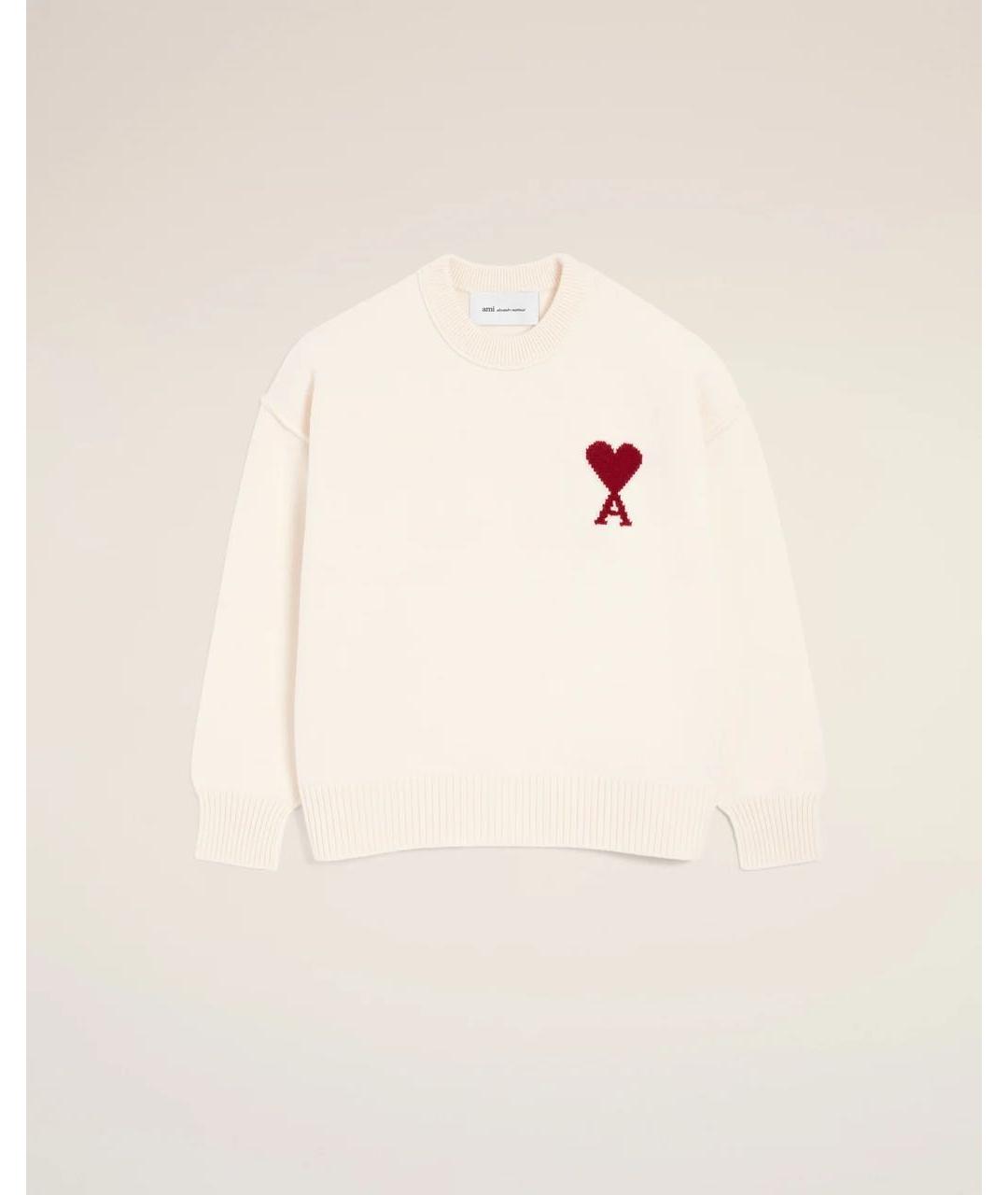 Ami Paris Бежевый шерстяной джемпер / свитер, фото 7