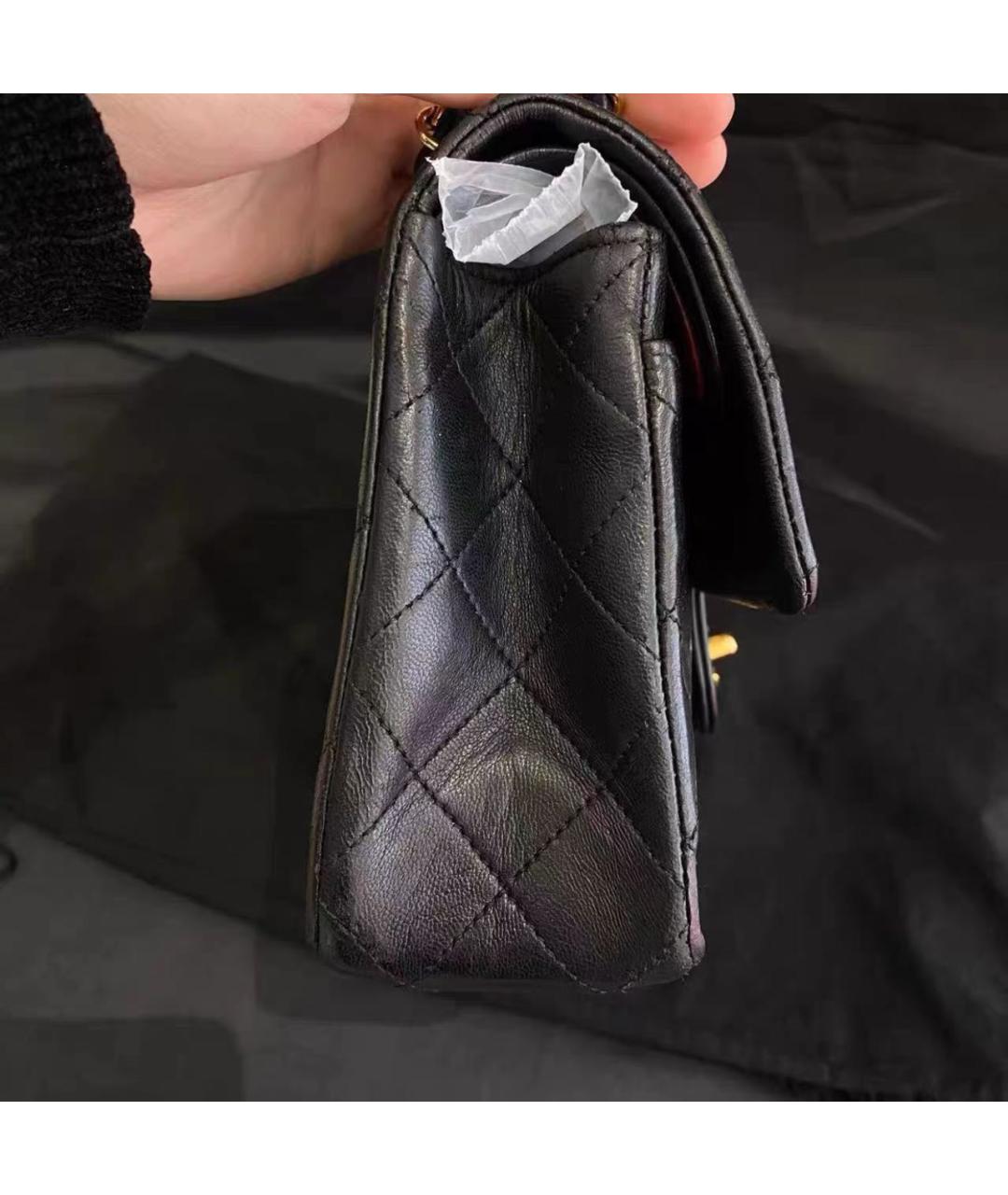 CHANEL Черная кожаная сумка через плечо, фото 5
