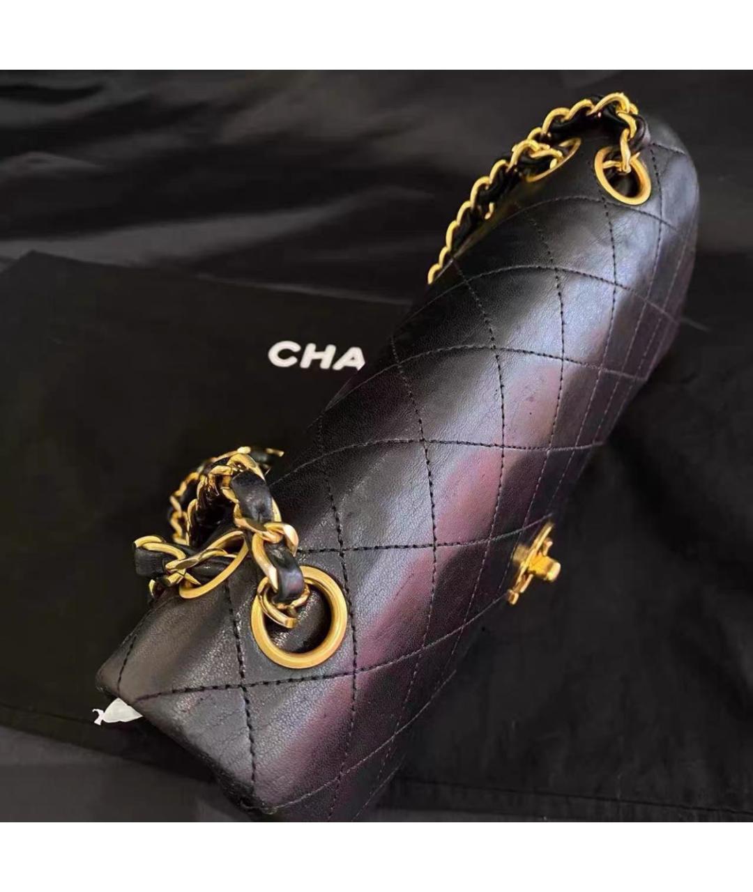 CHANEL Черная кожаная сумка через плечо, фото 7