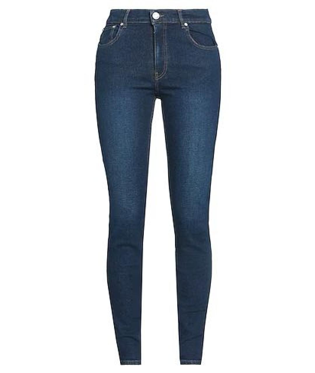 TRUSSARDI JEANS Темно-синие хлопко-полиэстеровые джинсы слим, фото 5