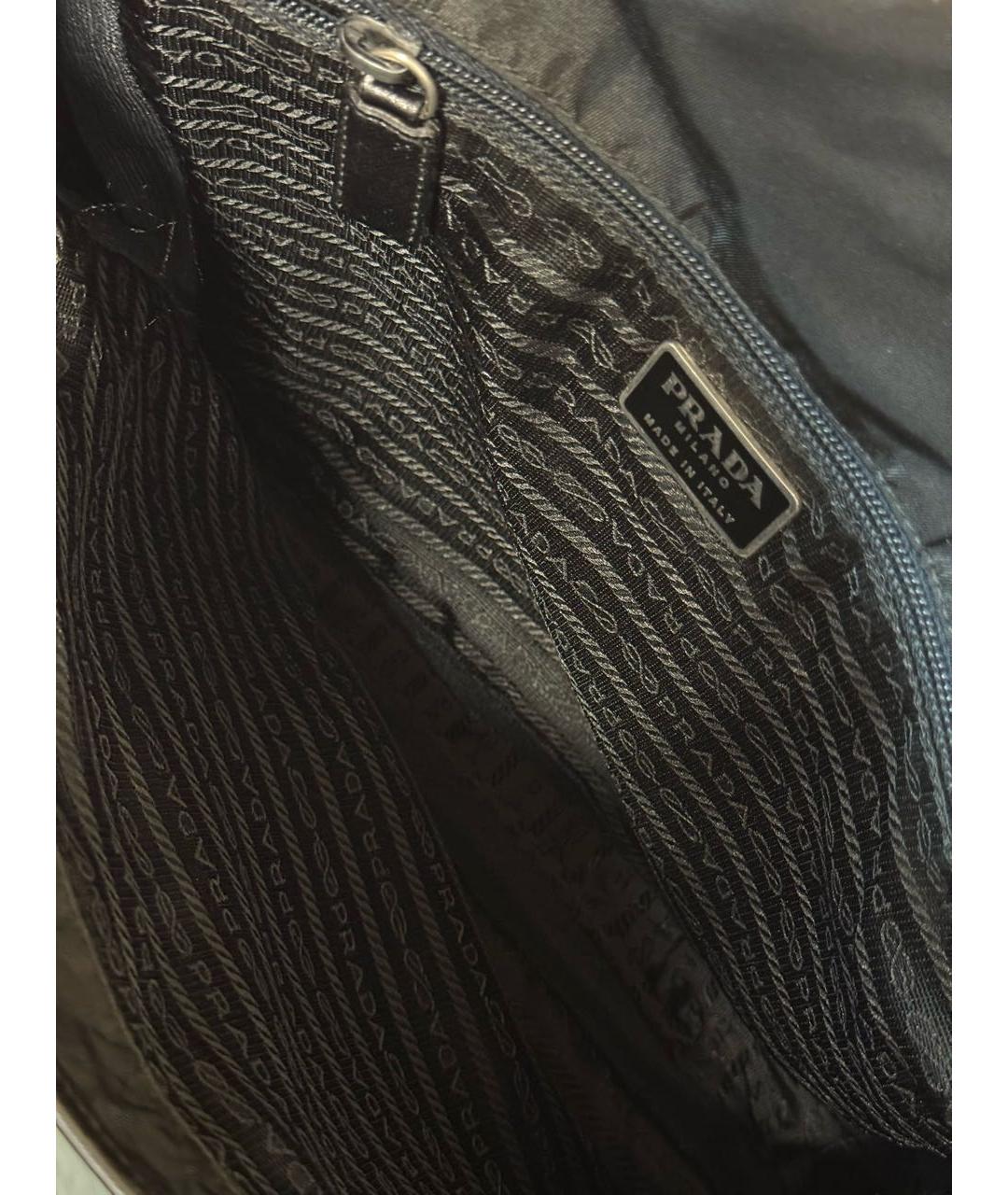 PRADA Черная тканевая сумка на плечо, фото 4