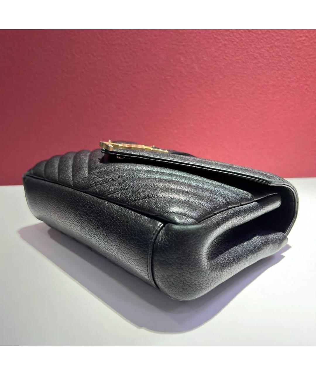 SAINT LAURENT Черная кожаная сумка через плечо, фото 7