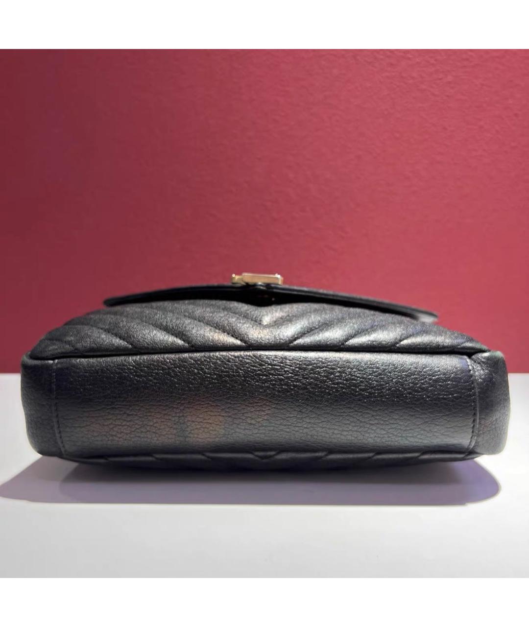 SAINT LAURENT Черная кожаная сумка через плечо, фото 5