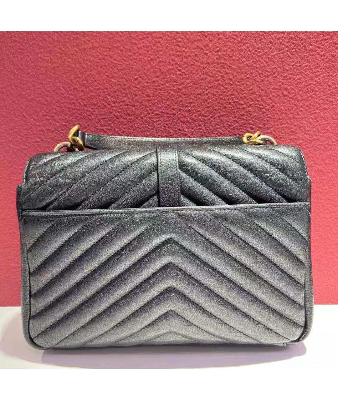 SAINT LAURENT Черная кожаная сумка через плечо, фото 4