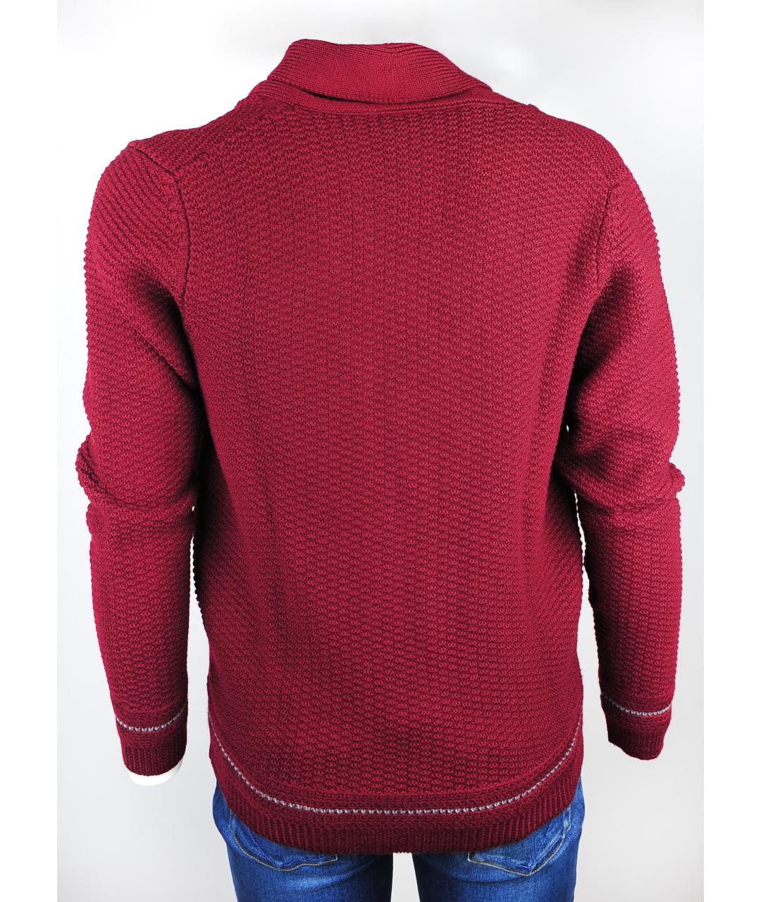 MASSIMO SFORZA Бордовый шерстяной кардиган, фото 2