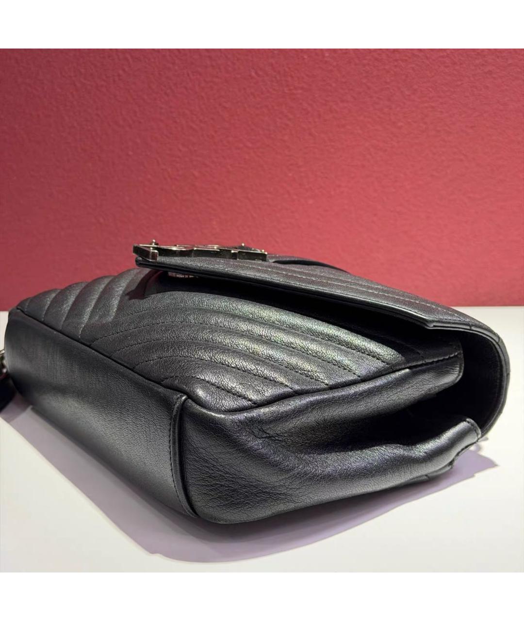 SAINT LAURENT Черная кожаная сумка через плечо, фото 6