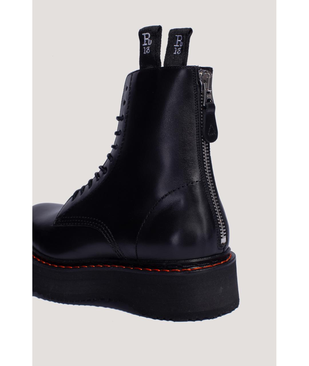 R13 Черные кожаные ботинки, фото 5