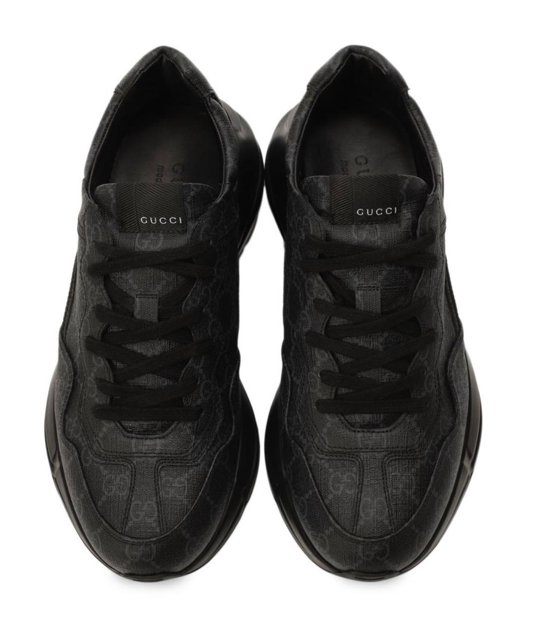 GUCCI Черные низкие кроссовки / кеды, фото 6