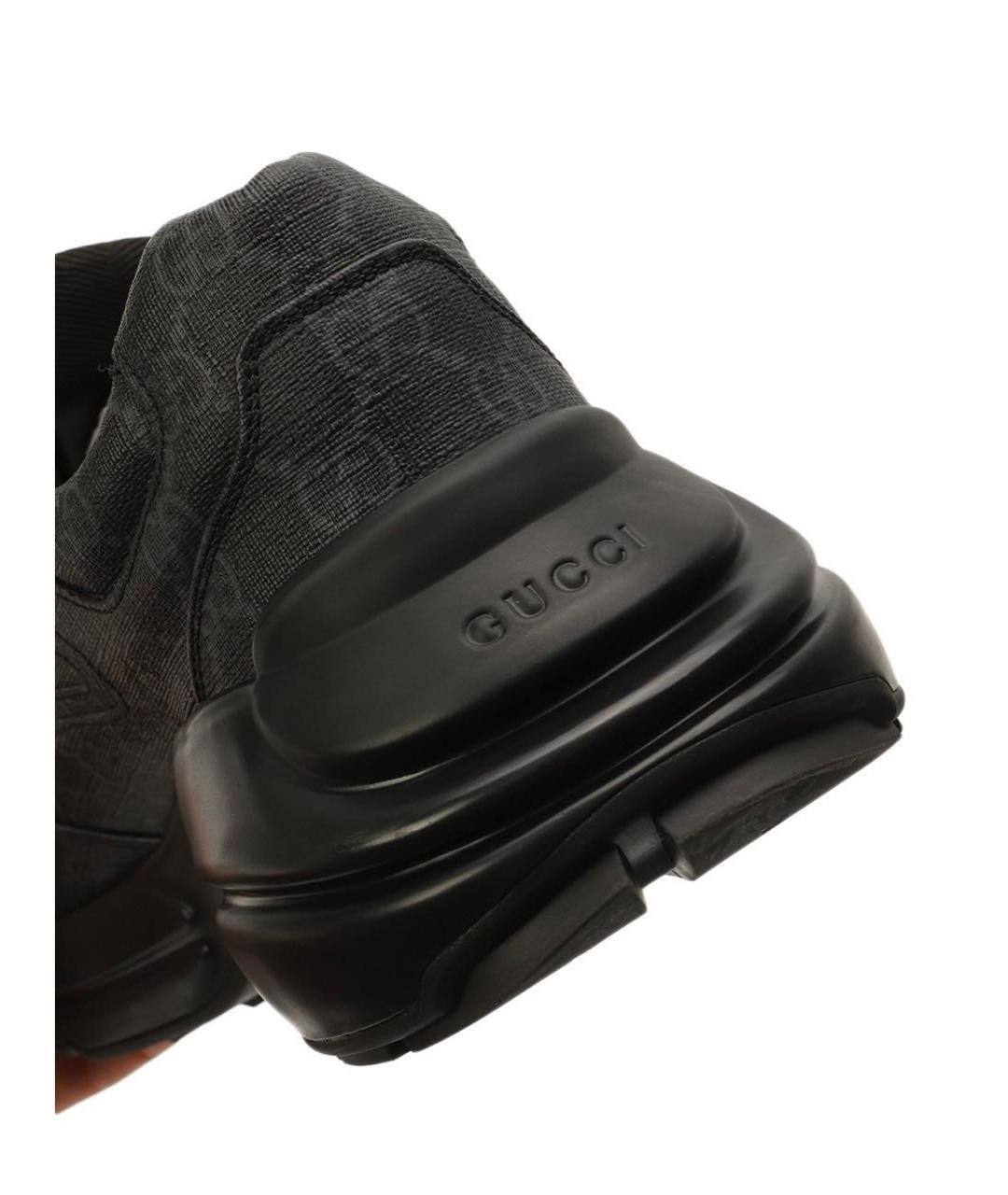 GUCCI Черные низкие кроссовки / кеды, фото 7