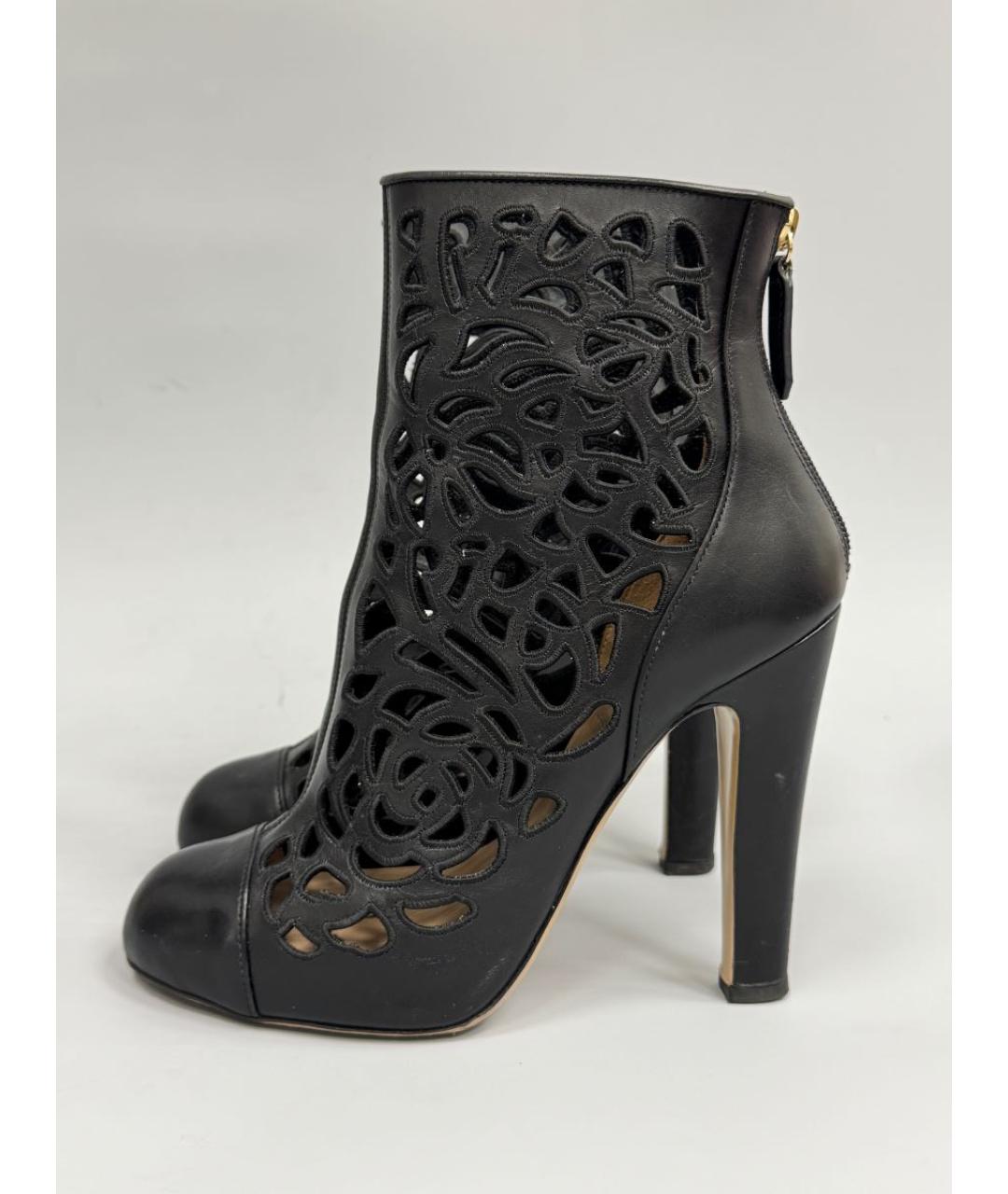 VALENTINO Черные кожаные ботильоны, фото 9