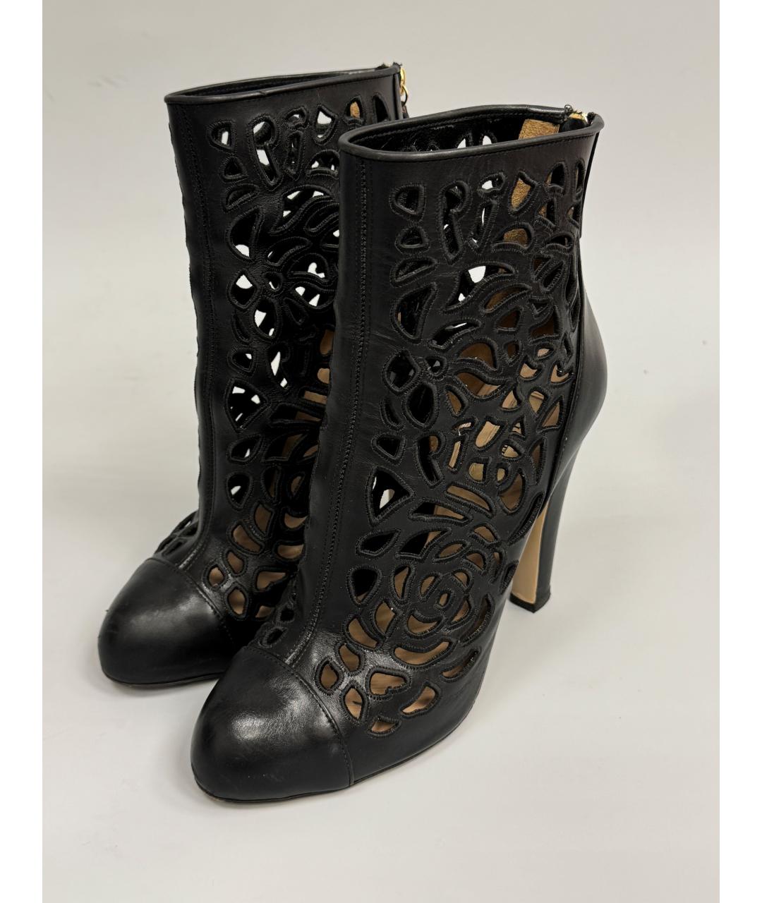 VALENTINO Черные кожаные ботильоны, фото 3