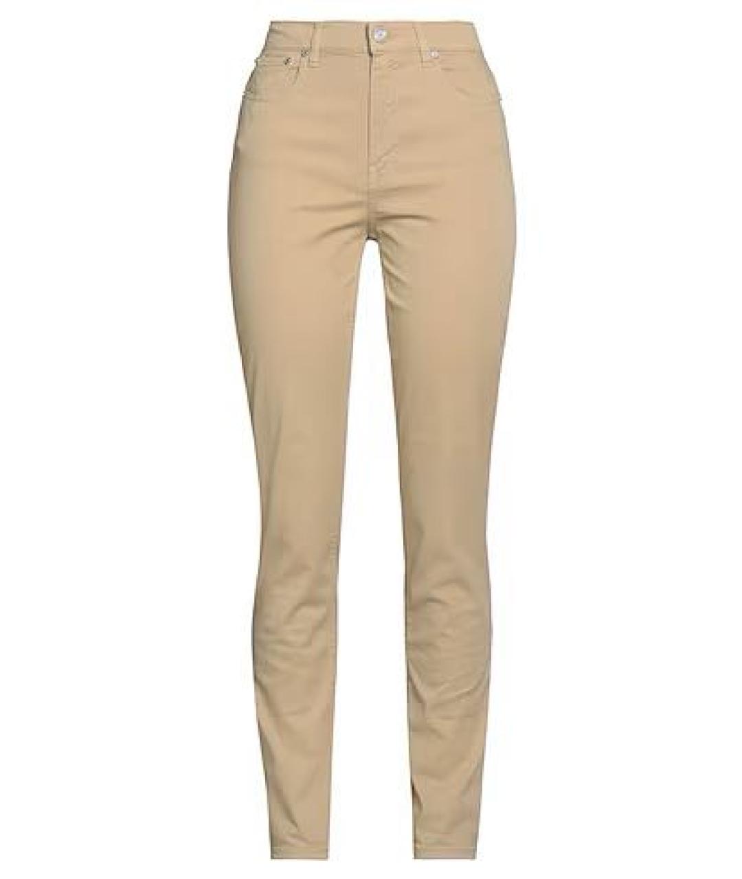 TRUSSARDI Коричневые хлопко-эластановые брюки узкие, фото 5