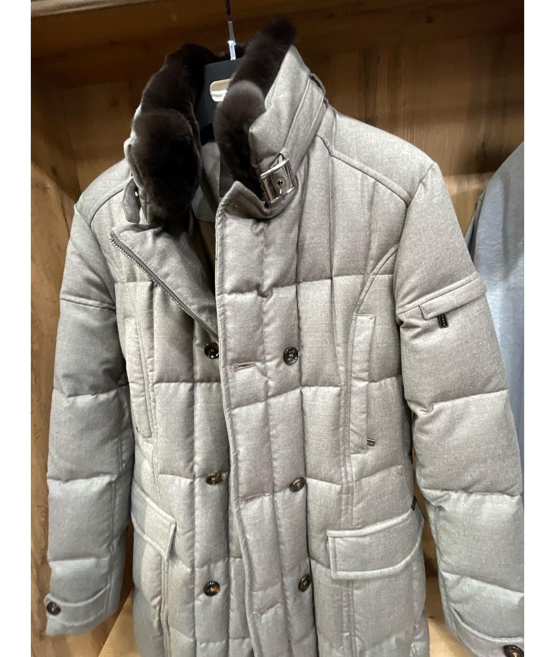 MOORER Бежевый шерстяной пуховик, фото 4