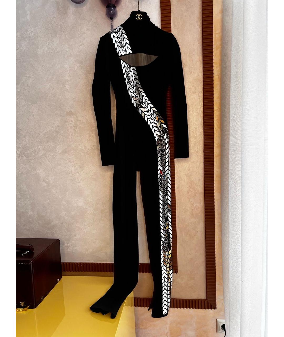 DAVID KOMA Черный хлопко-эластановый комбинезон, фото 2