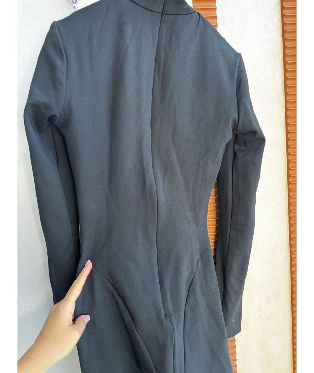 DAVID KOMA Черный хлопко-эластановый комбинезон, фото 4