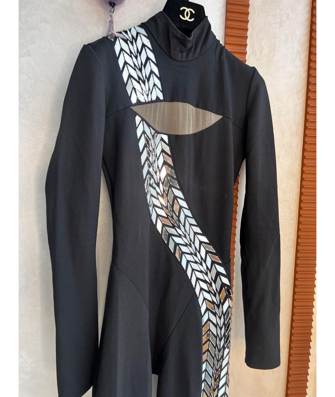 DAVID KOMA Черный хлопко-эластановый комбинезон, фото 3