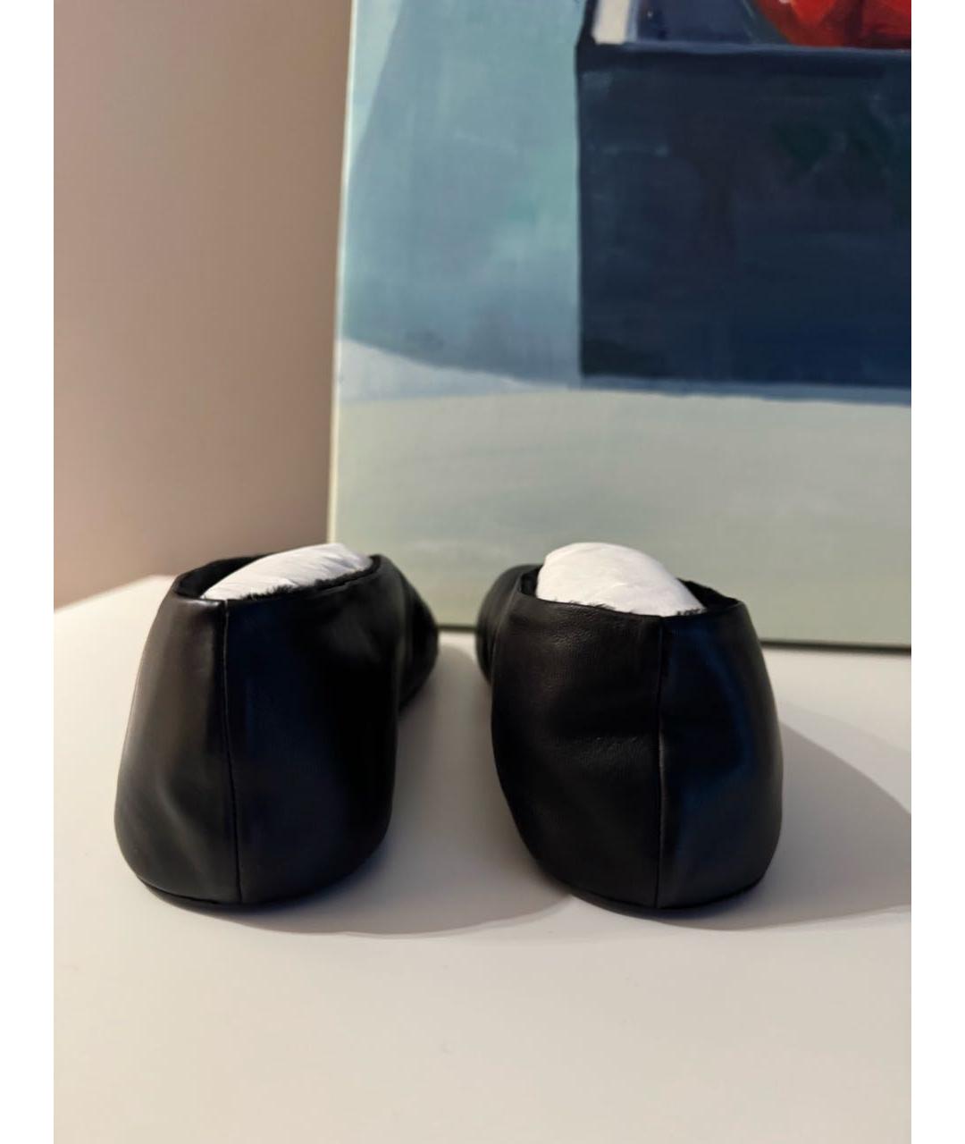 THE ROW Черные кожаные балетки, фото 4