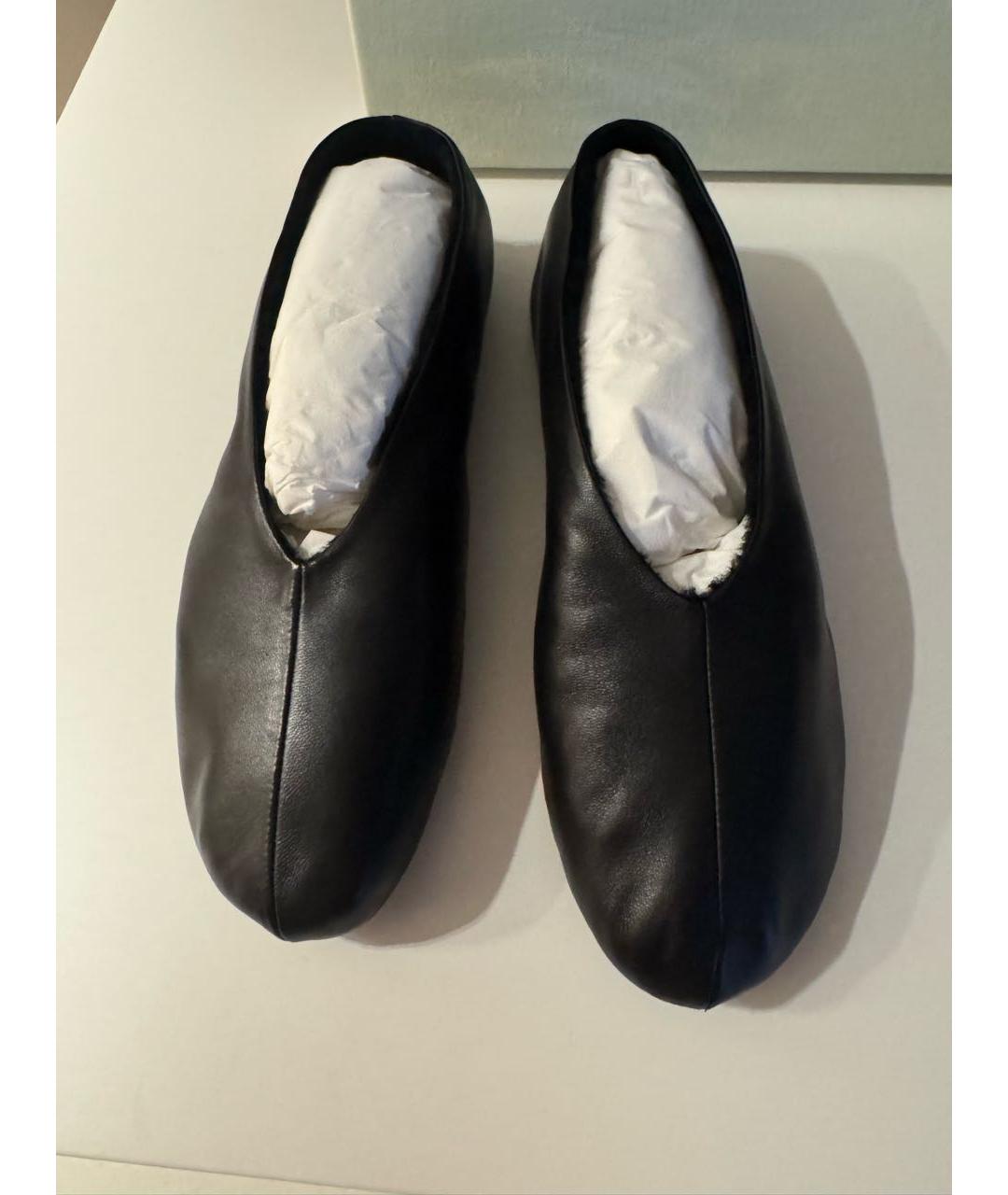 THE ROW Черные кожаные балетки, фото 2