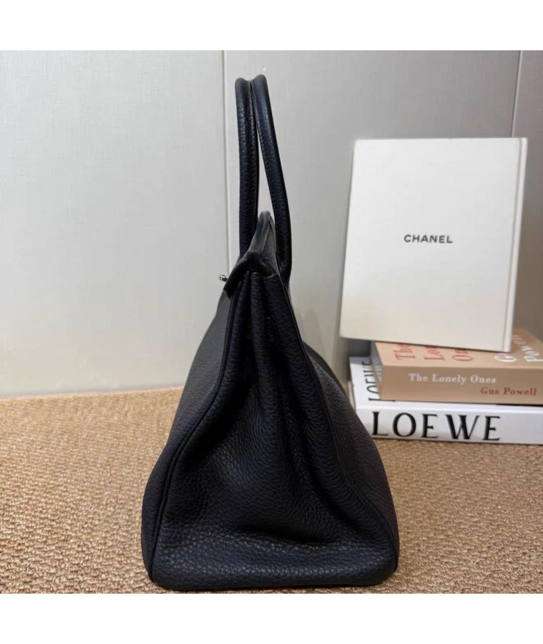 HERMES Черная кожаная сумка с короткими ручками, фото 6