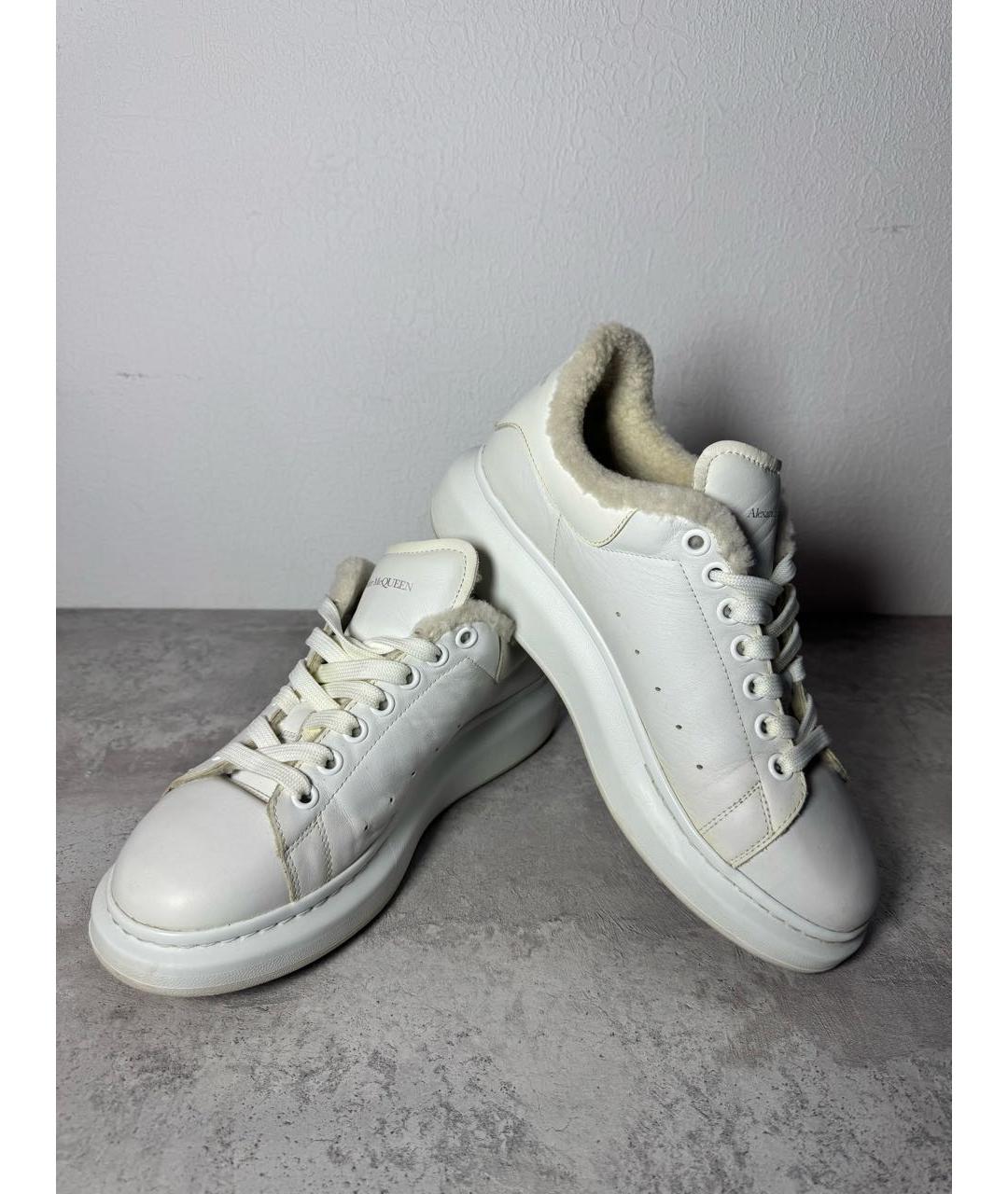 ALEXANDER MCQUEEN Белые кожаные низкие кроссовки / кеды, фото 7