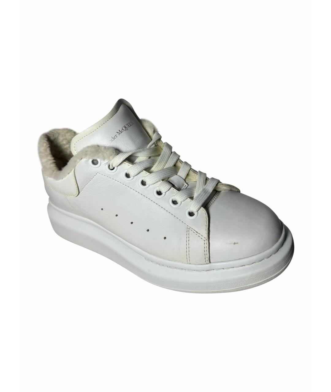 ALEXANDER MCQUEEN Белые кожаные низкие кроссовки / кеды, фото 1