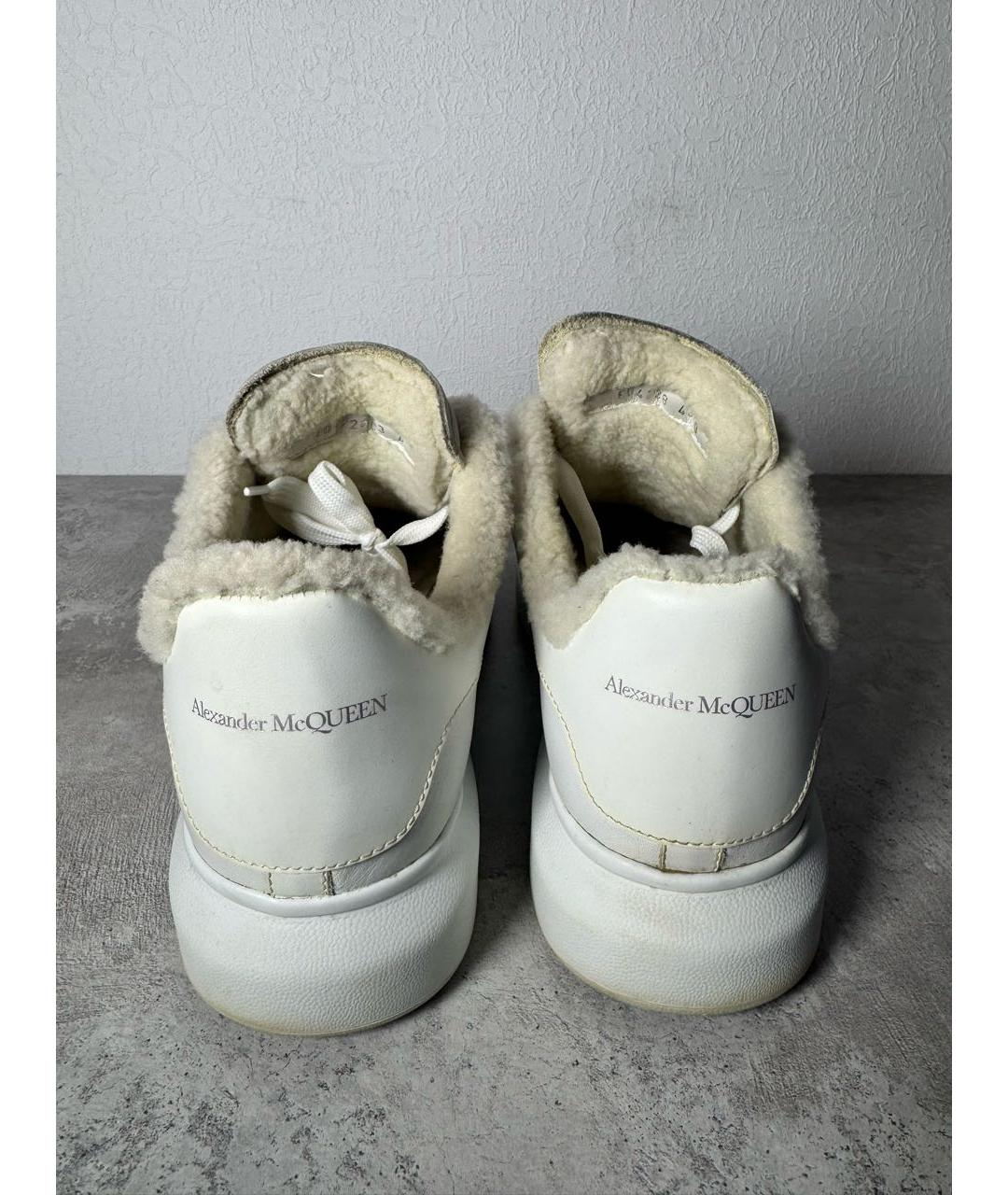 ALEXANDER MCQUEEN Белые кожаные низкие кроссовки / кеды, фото 5