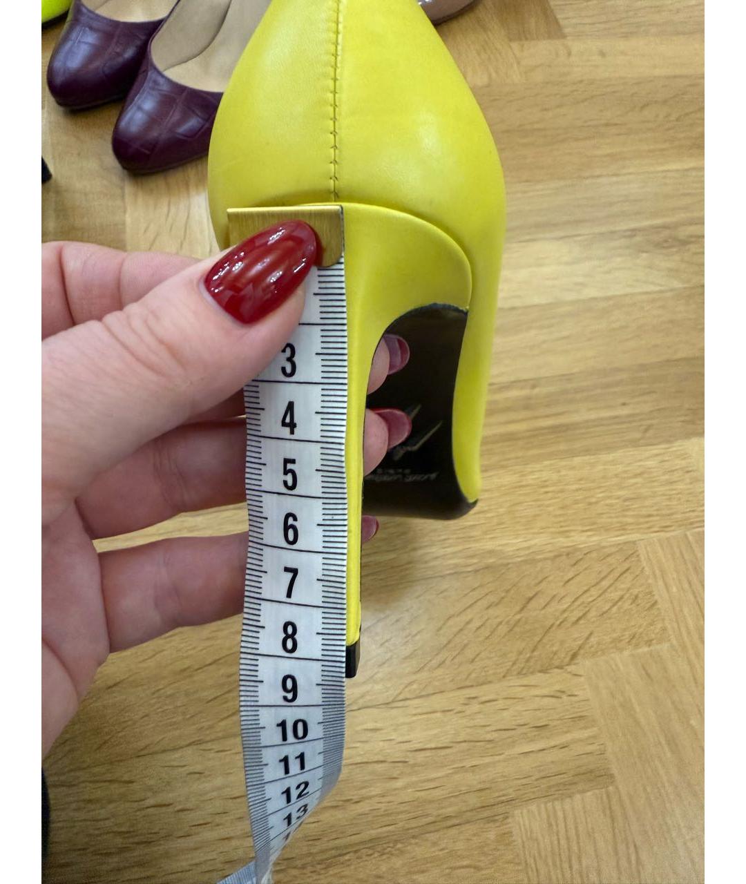 SAINT LAURENT Желтые кожаные туфли, фото 5