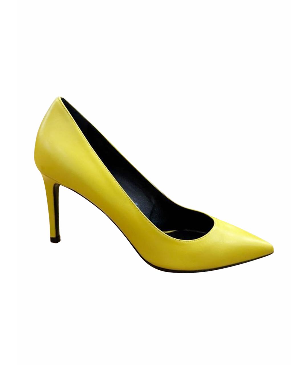 SAINT LAURENT Желтые кожаные туфли, фото 1